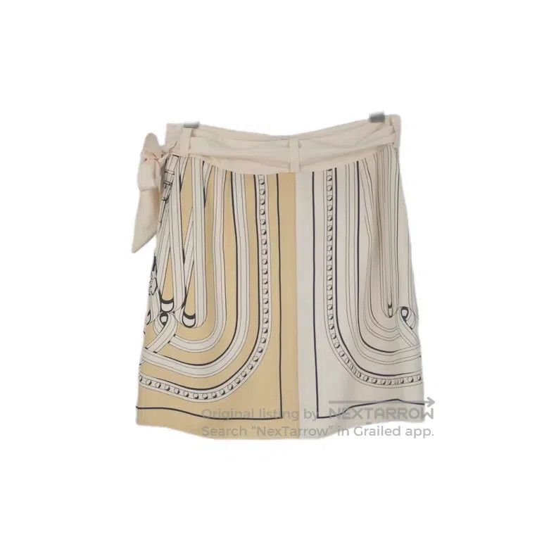 Hermes Hermes Off-white Rope Pattern Silk Short Skirt Size 24" / US 00 / IT 34 - 2 Thumbnail