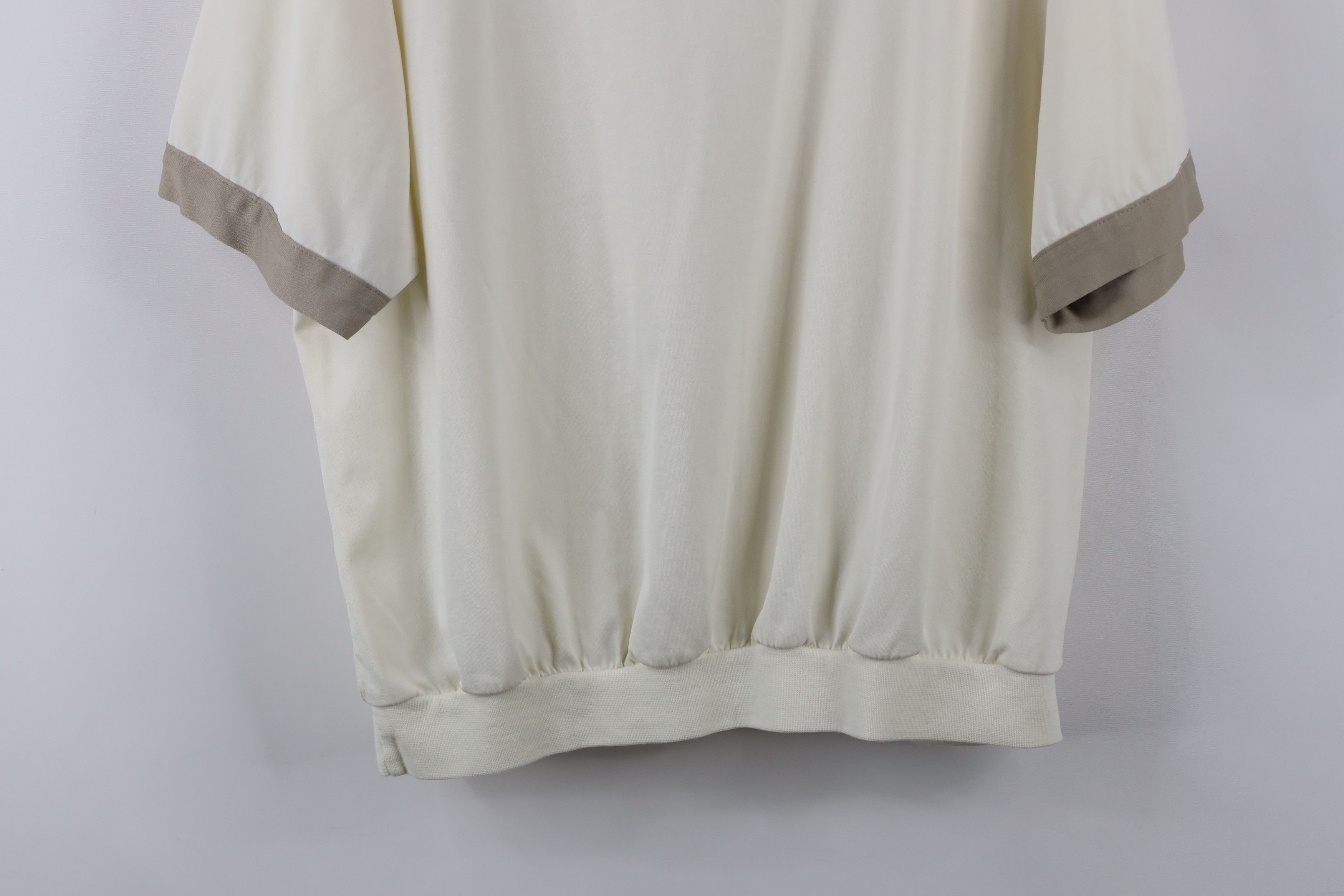 Vintage Vintage 90s Streetwear Collared Pullover Polo Shirt Cream Size US L / EU 52-54 / 3 - 14 Thumbnail