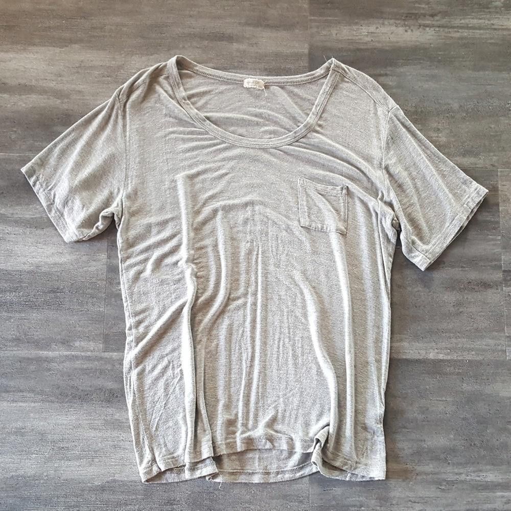 Designer Grey Pocket Detailed Melville Basic Short Sleeve Size ONE SIZE - 1 Thumbnail