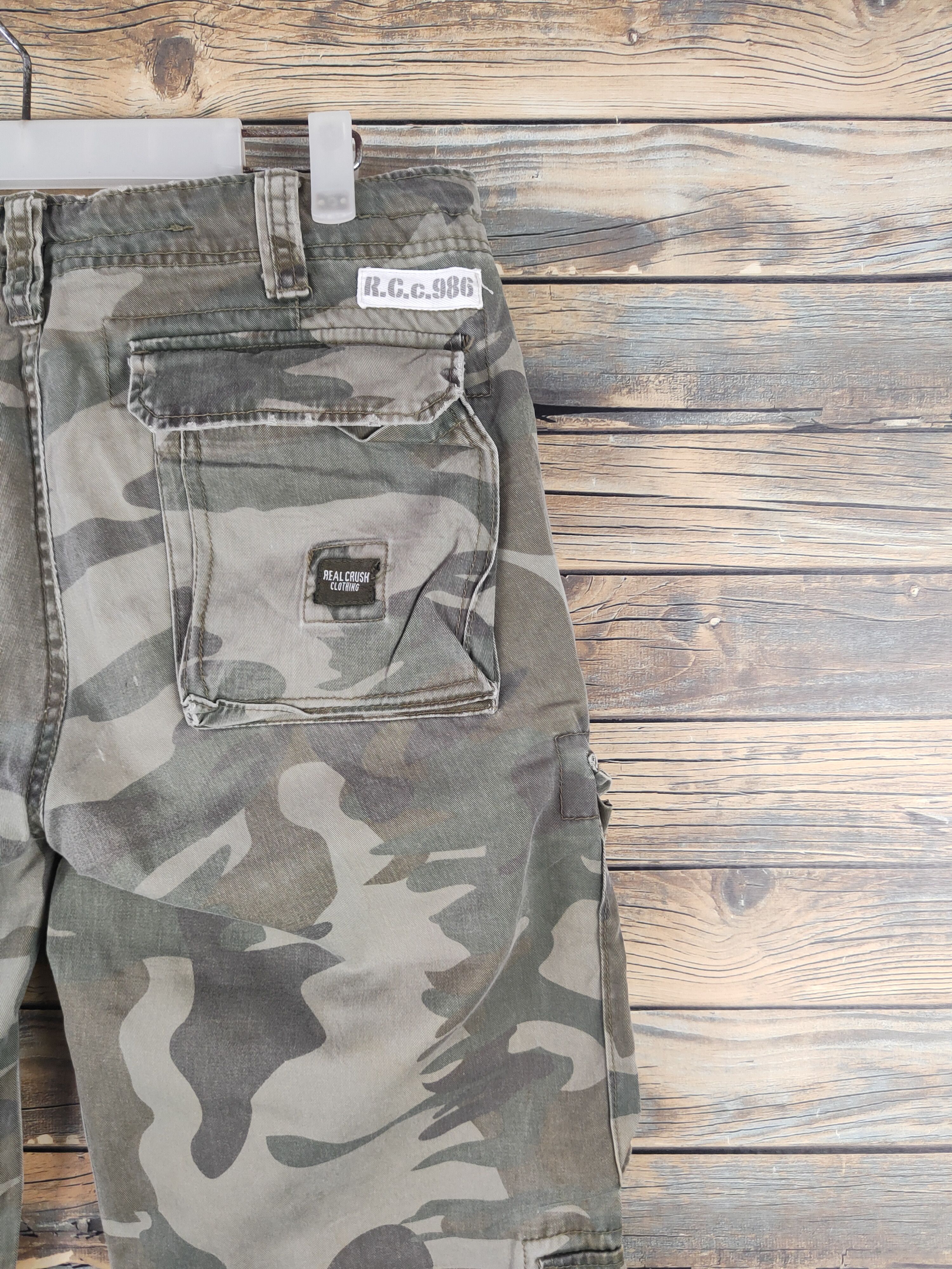 Japanese Brand DL Real Crush Camouflage Multipocket Cargo Pants #46-250T Size US 33 - 12 Thumbnail