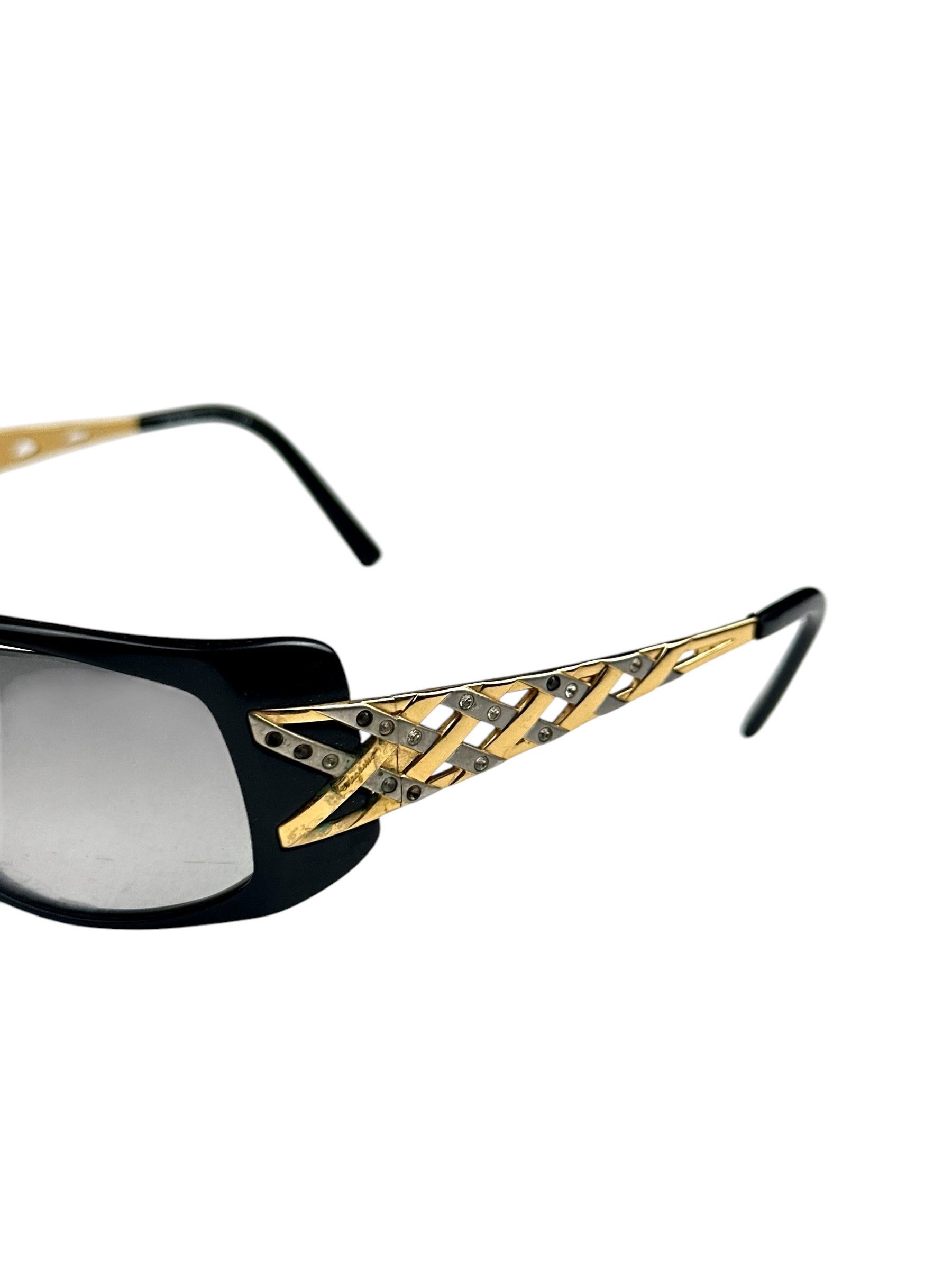 Salvatore Ferragamo Salvatore Ferragamo Swarovski Weaving Frame Sunglasses Size ONE SIZE - 4 Thumbnail