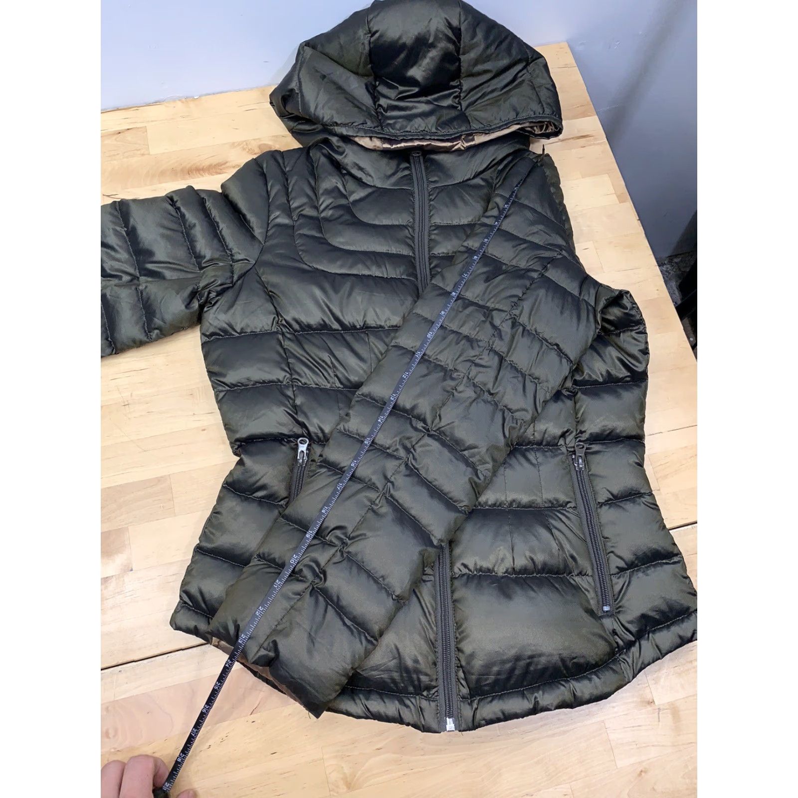 Vintage Bernardo Down Puffer Jacket Womens S Green Hooded Zip Casual Pockers #8035 Size S / US 4 / IT 40 - 8 Thumbnail