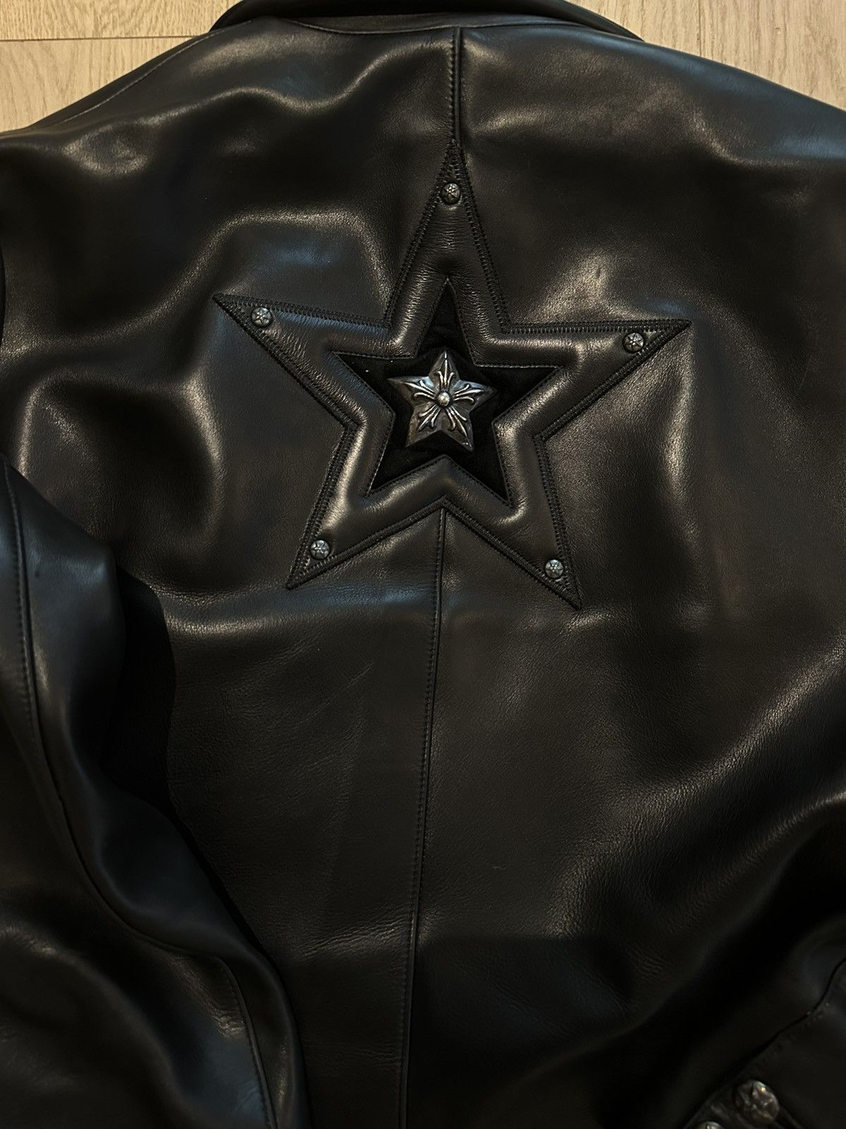Chrome Hearts 3XL XXXL CHROME HEARTS 1 of 1 LEATHER PATCH JACKET BLAZER ! Size US XXL / EU 58 / 5 - 12 Thumbnail