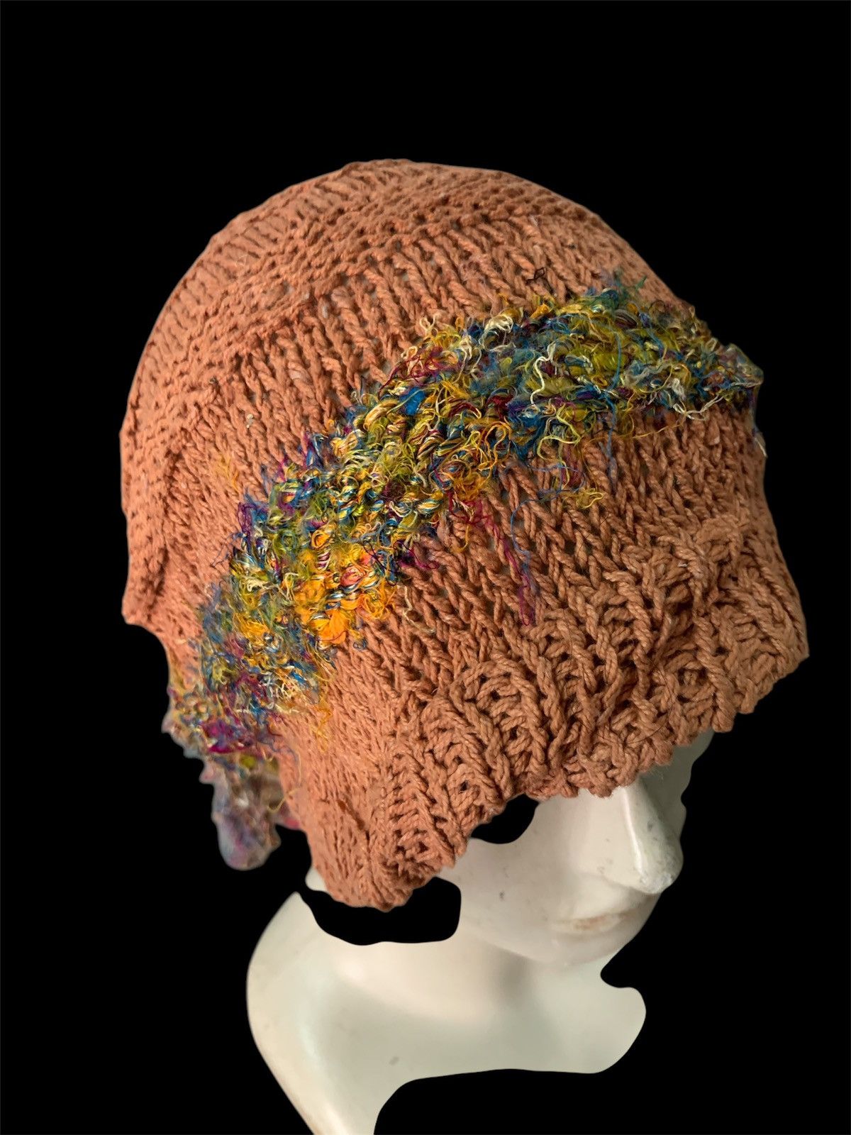 Japanese Brand × Kapital × Vintage Crochet knitted handmade hairy long big Beanie Hats Size ONE SIZE - 3 Thumbnail