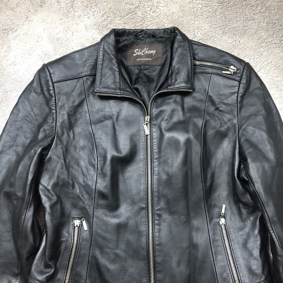 Genuine Leather Vintage 90s Black Biker Leather Jacket Grunge Streetwear M Size M / US 6-8 / IT 42-44 - 3 Thumbnail