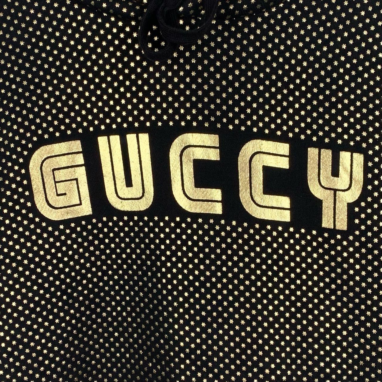 Gucci Gucci Logo and Star Print Hooded Black and Gold Cotton Long- Size S / US 4 / IT 40 - 5 Thumbnail