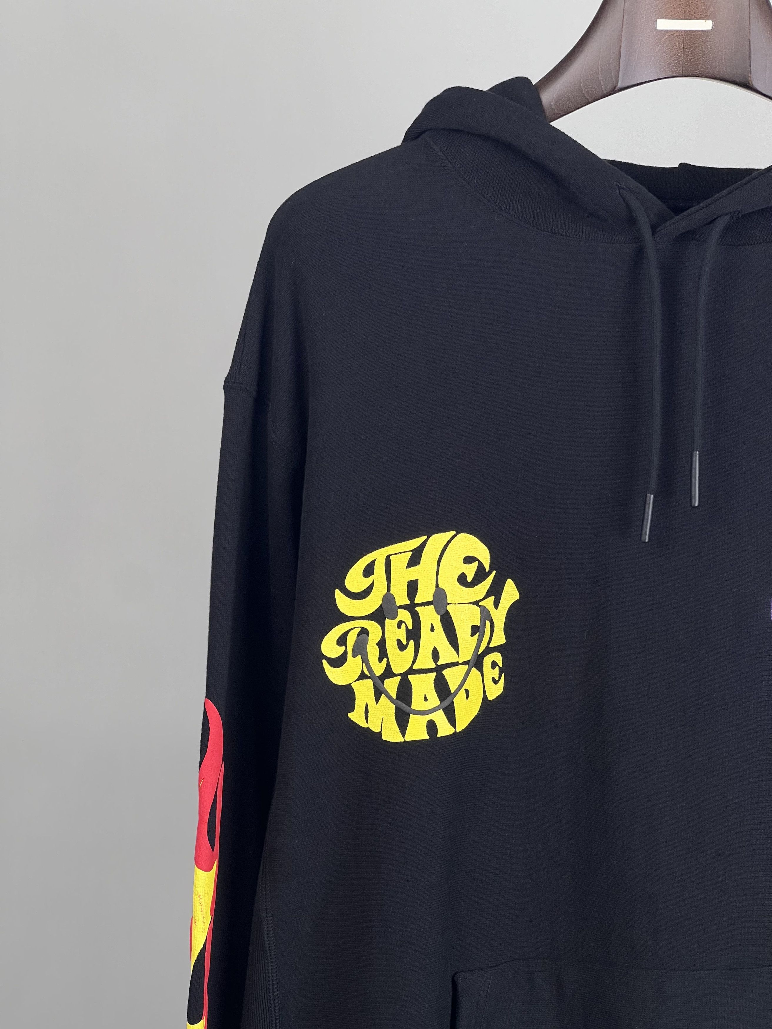 Brand New Smile LS Hoodie Flame Print Black L