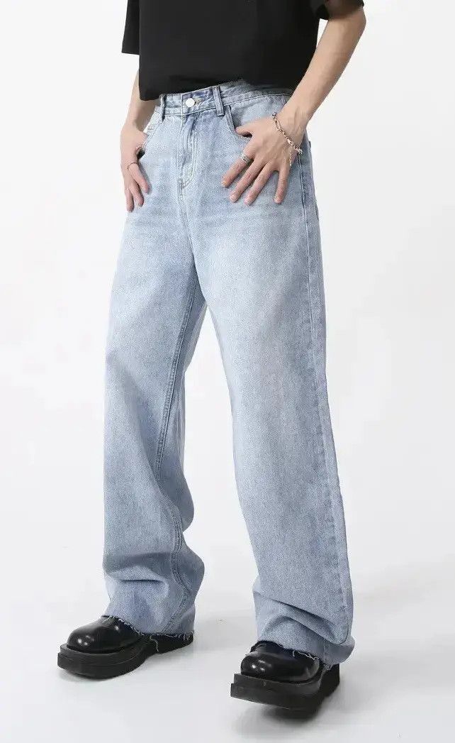 Japanese Brand Retro Thin Casual Wide Leg Blue Jean Size US 32 / EU 48 - 1 Thumbnail