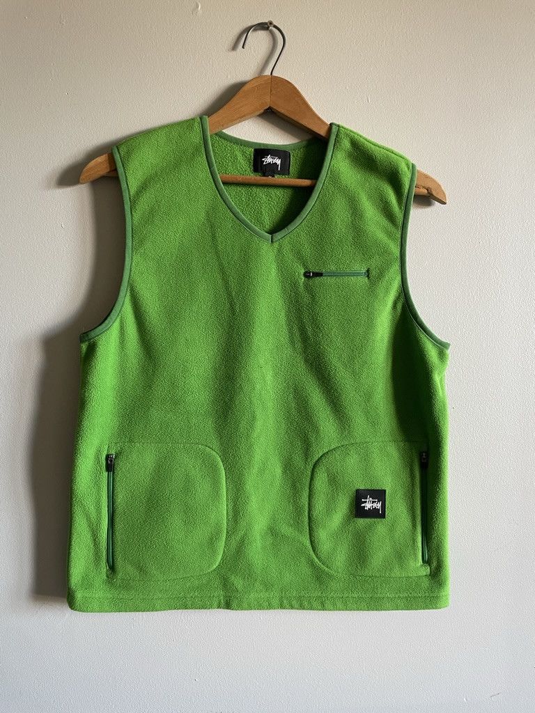 image of Stussy Fleece Vest ( Grail) 2019 Ss Drop in Green, Women's (Size Medium)
