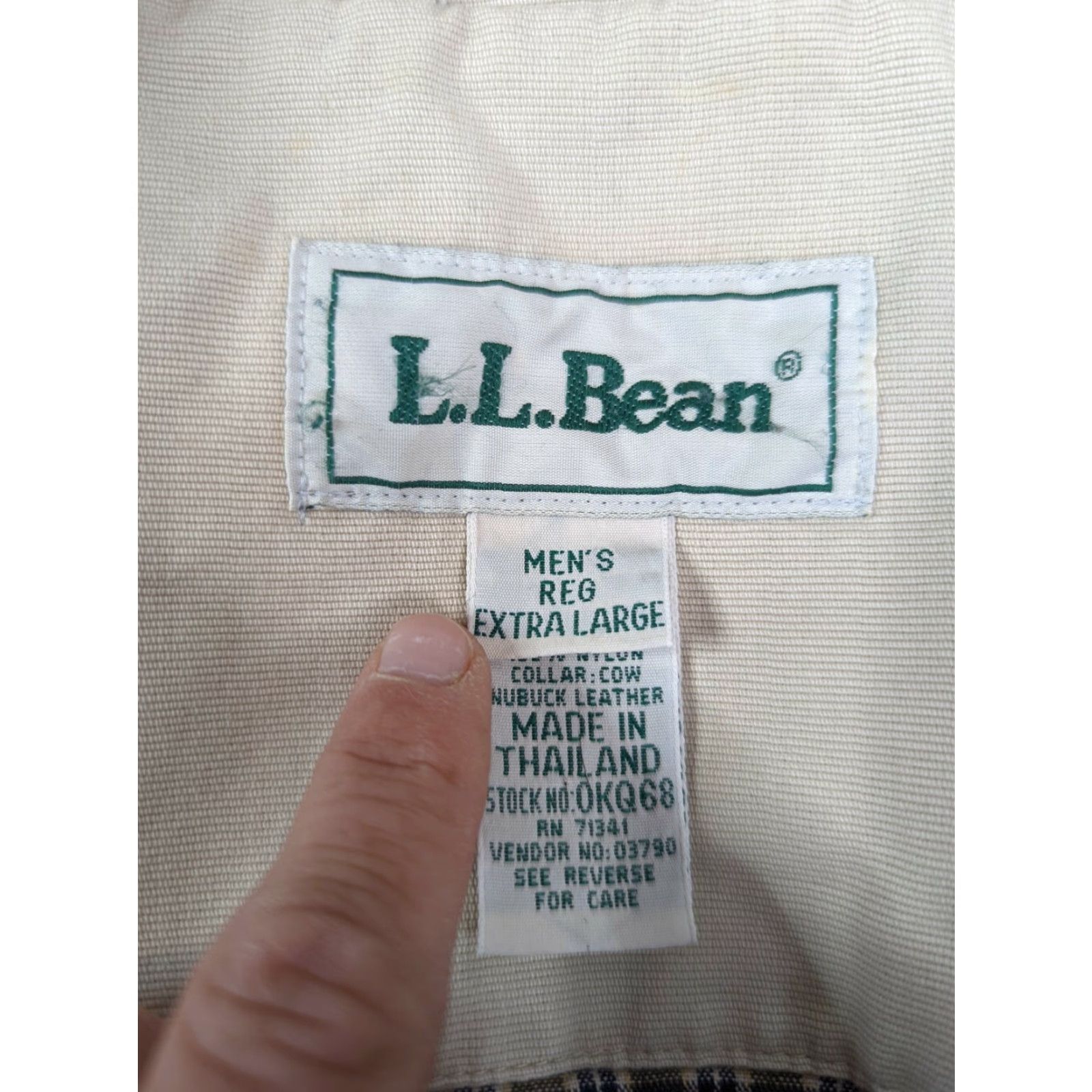 Vintage VINTAGE L.L Bean Plaid-Lined Barn Chore Canvas Coat XL Beige Leather Collar Men Size US XL / EU 56 / 4 - 2 Thumbnail