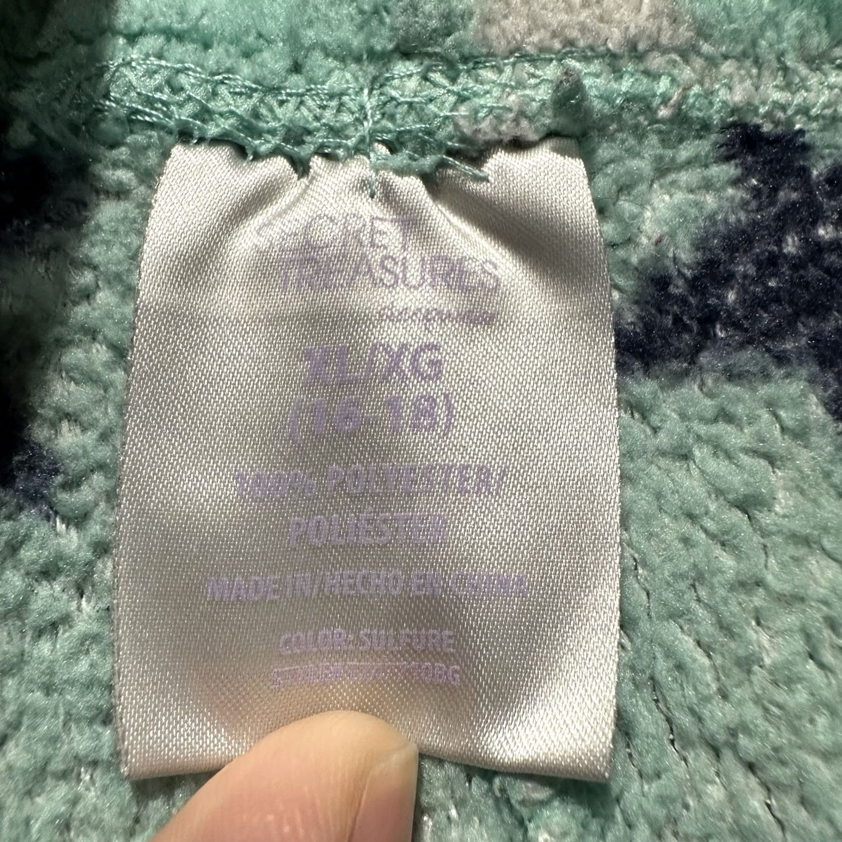 Vintage Secret Treasures Pajama Pants Women XL Mint Green Star Print Fleece Lounge Sleep Size 40" / US 18 - 3 Thumbnail