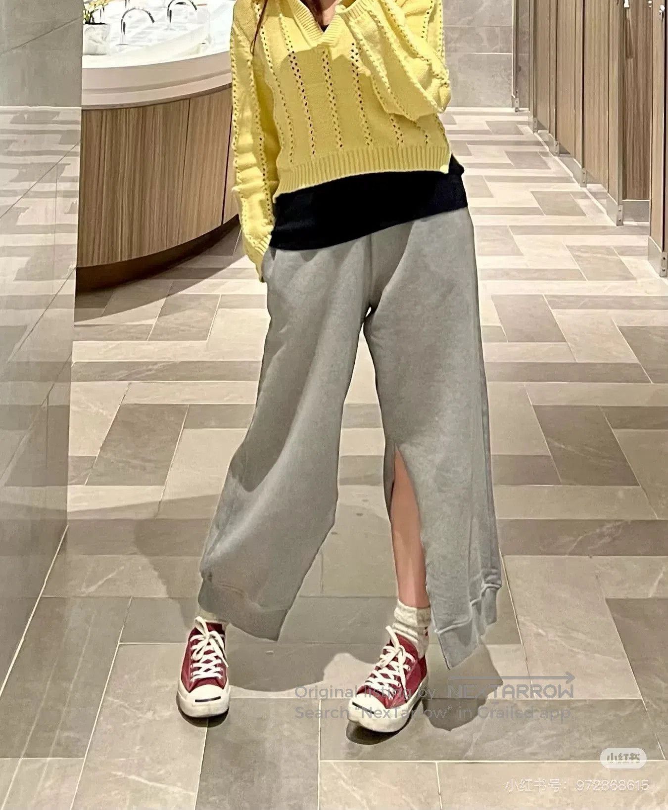 Maison Margiela Maison Margiela MM6 Gray Split Hem Sweatpants. Size 33" - 4 Thumbnail