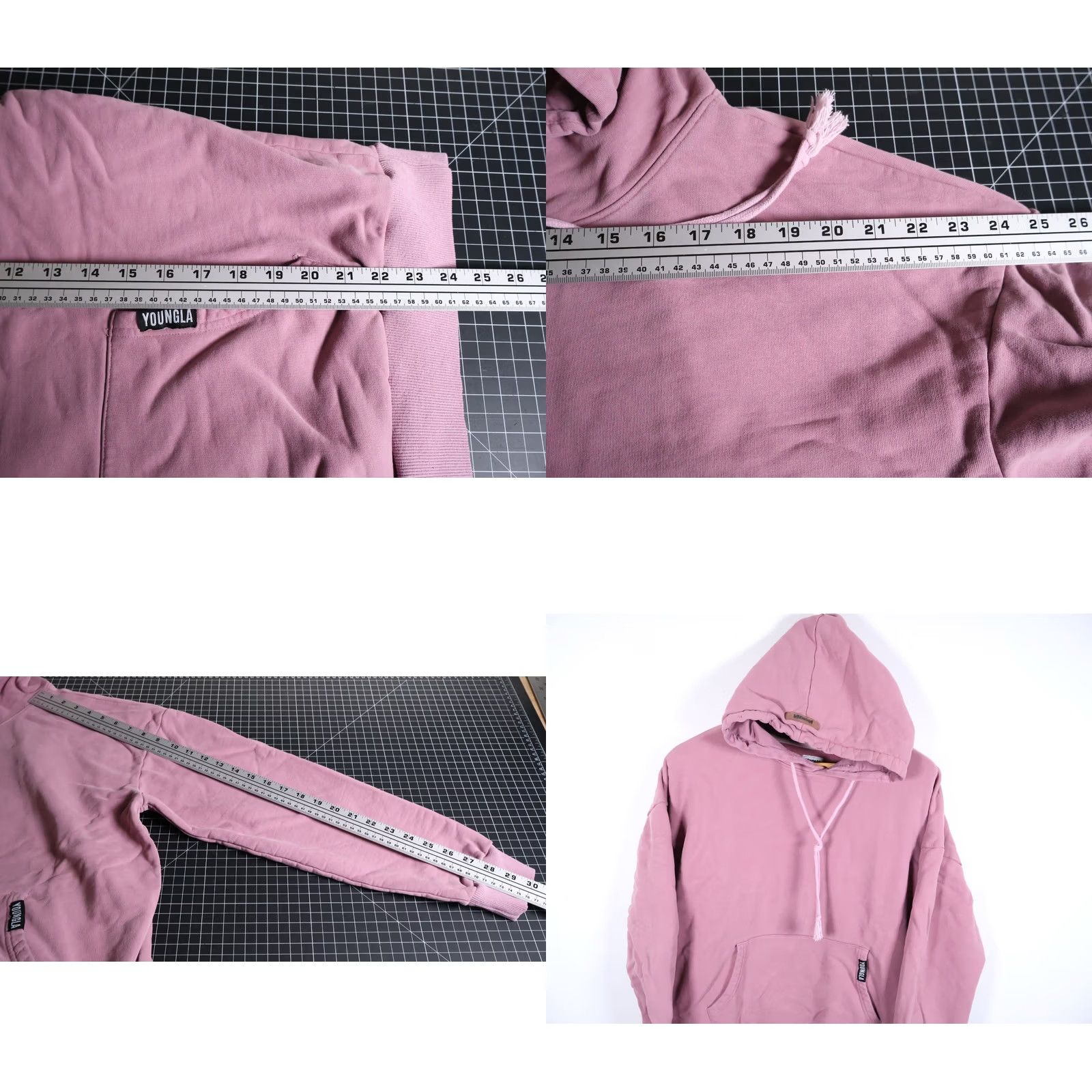 YoungLA Young LA French Terry Hoodie Mens Large Mauve Purple Drawstring Sweatshirt - Vintage Condition Size US L / EU 52-54 / 3 - 8 Thumbnail