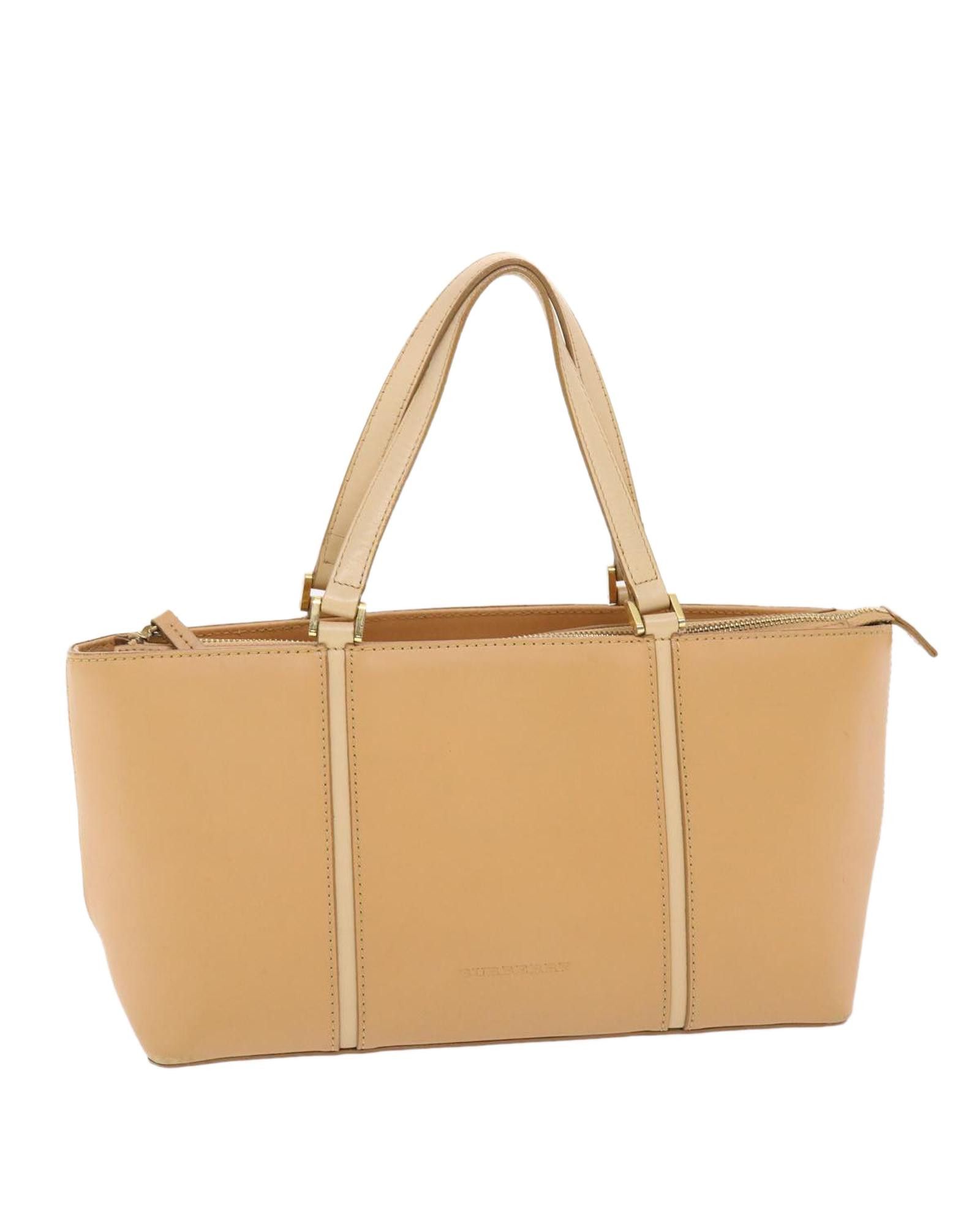 image of Burberry Beige Leather Hand Bag, Women's