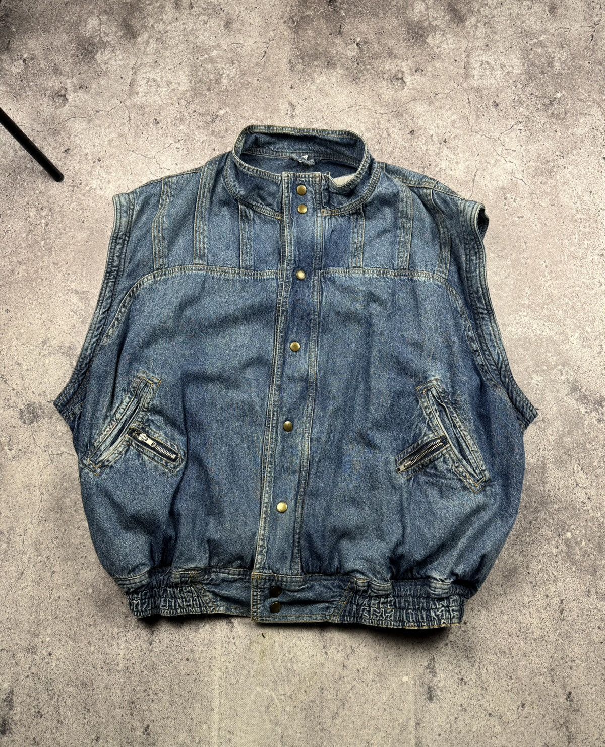 Japanese Brand Vintage Denim Japanesse Bomber Jacket/Vest Pilot Baby Y2K Size US XL / EU 56 / 4 - 4 Thumbnail