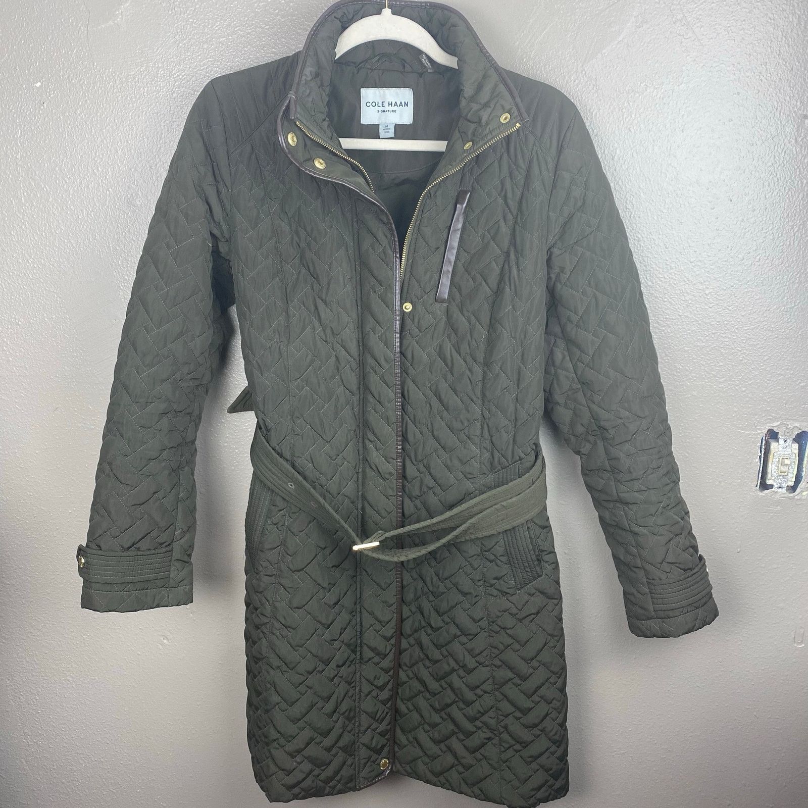 Cole Haan Cole Haan Brown Quilted Belted Coat Med Long Jacket Hooded Size M / US 6-8 / IT 42-44 - 2 Thumbnail