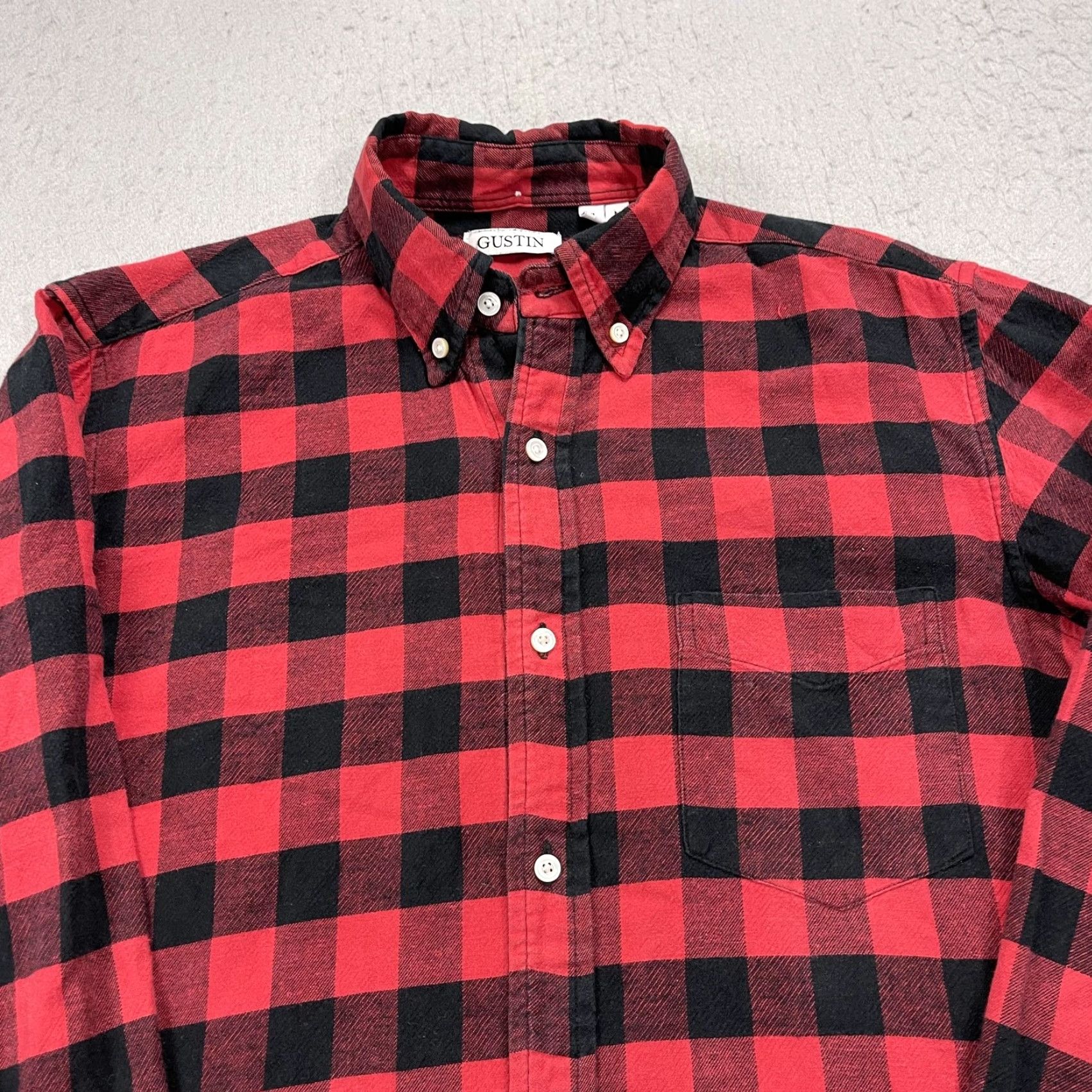 Gustin Gustin Shirt Mens M Red Buffalo Plaid Flannel Button-Down Made USA Casual Size US M / EU 48-50 / 2 - 2 Thumbnail