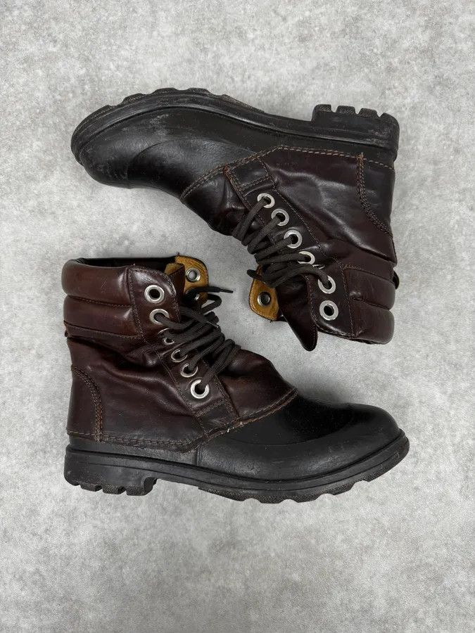 Dolce & Gabbana AW2008 Dolce & Gabbana Black & Brown Puffer Effect Leather Boots Size US 9 / EU 42 - 2 Thumbnail