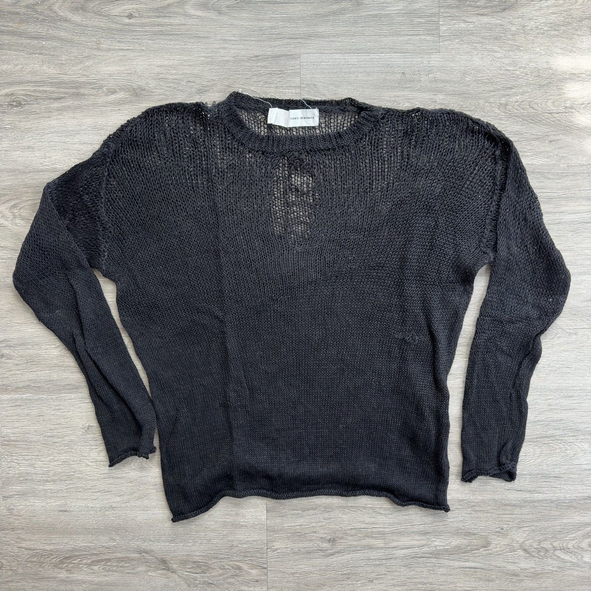 Isabel Benenato Black Open Knit Degrade Sweater Size US M / EU 48-50 / 2 - 1 Thumbnail