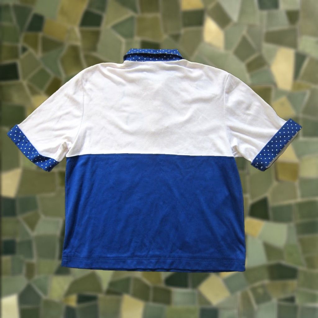 Vintage Napa Valley Petites Cotton Blue White Polka Dot Collared Short Sleeve Blouse M Size M / US 6-8 / IT 42-44 - 1 Thumbnail