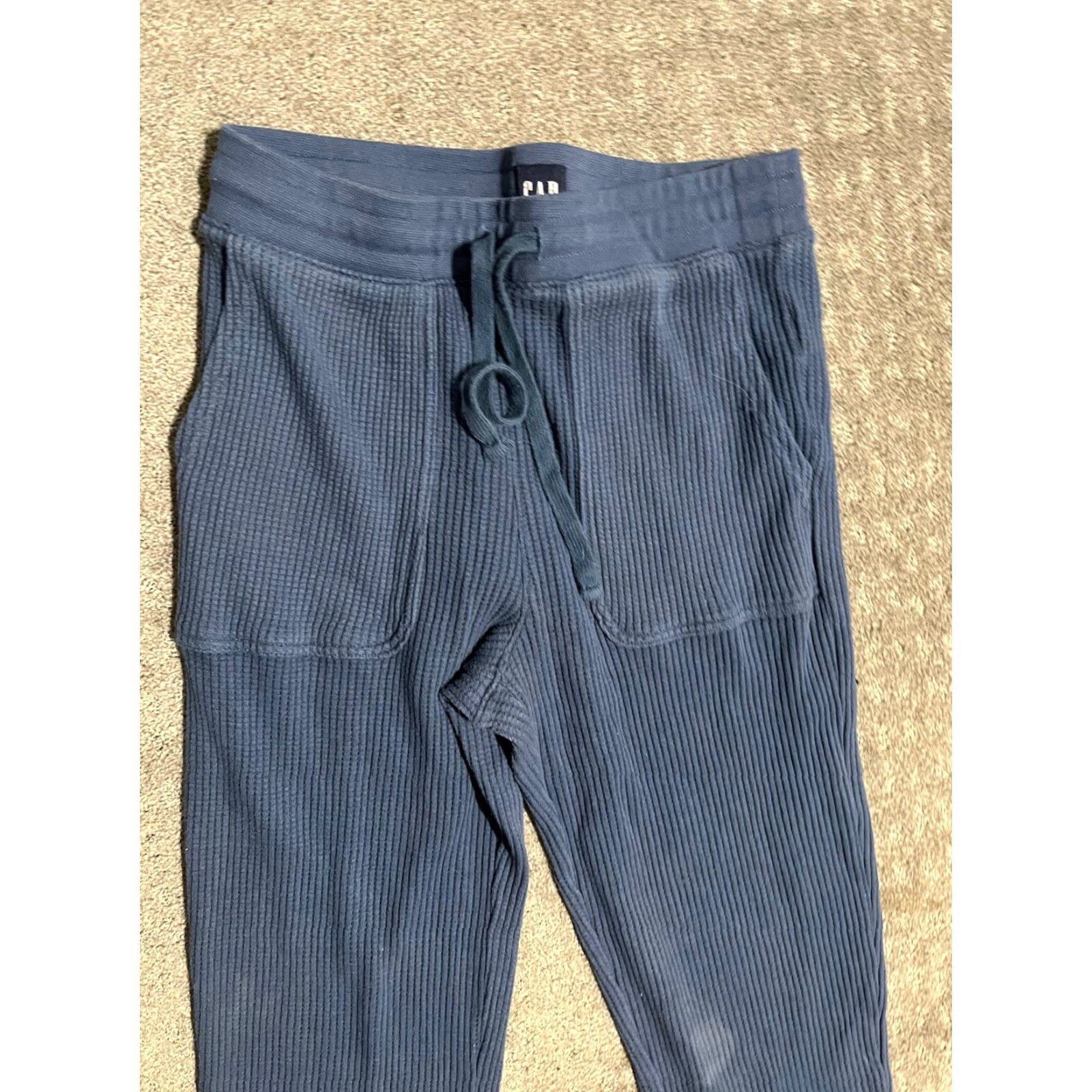 Gap VINTAGE Gap Womens Petite Joggers Sweatpants Activewear Small Pockets Blue Waffle Stretch Size 28" / US 6 / IT 42 - 2 Thumbnail