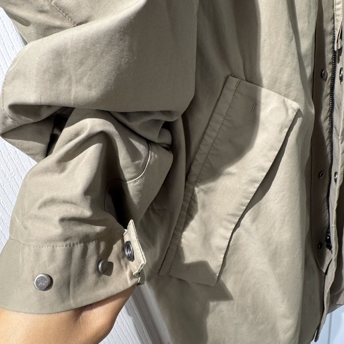 Theory Theory Khaki Hooded Trench Coat Size US M / EU 48-50 / 2 - 4 Thumbnail