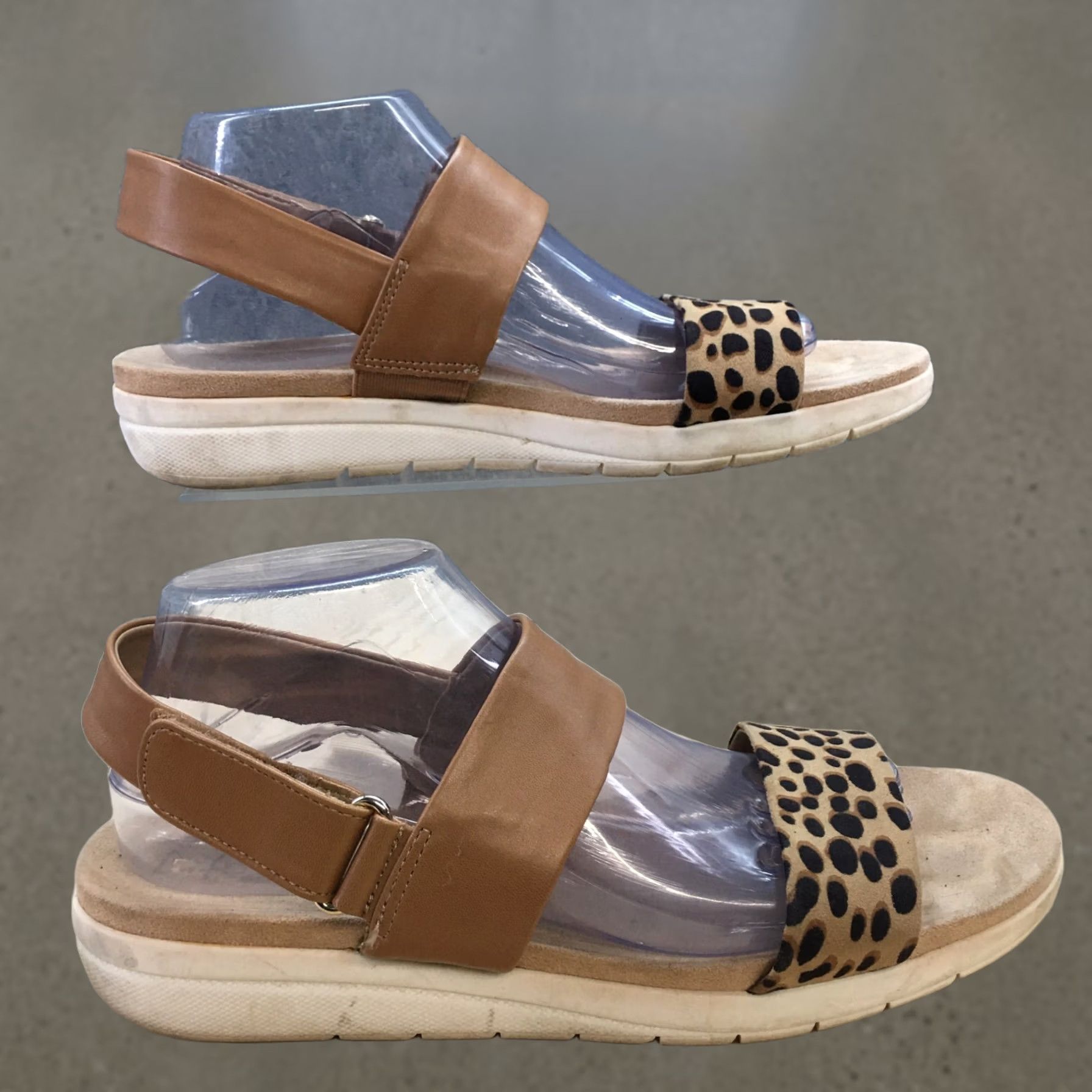 Vintage LifeStride Sandals Velocity 2.0 Two Straps Slingback Brown Womens 10 M Casual Flat Slingback Shoes Size US 10 / IT 40 - 1 Thumbnail