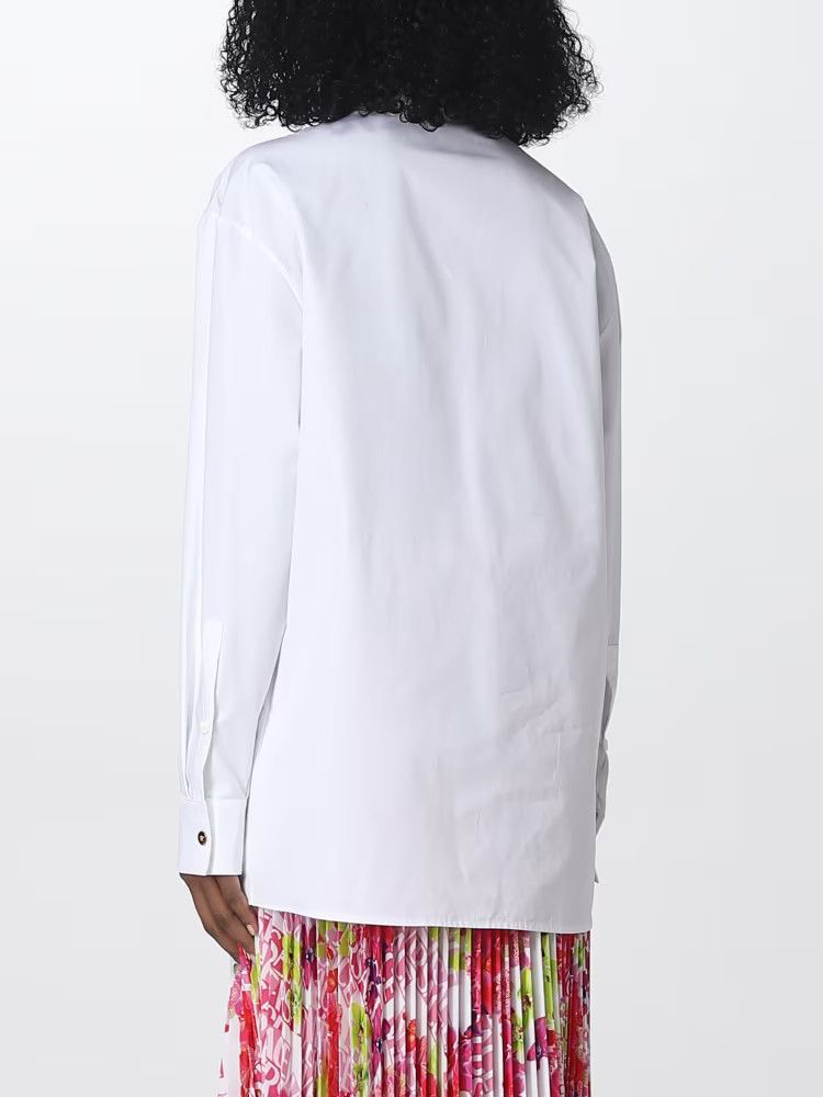Versace o1y0226 Solid Color Shirt in White Size S / US 4 / IT 40 - 3 Thumbnail