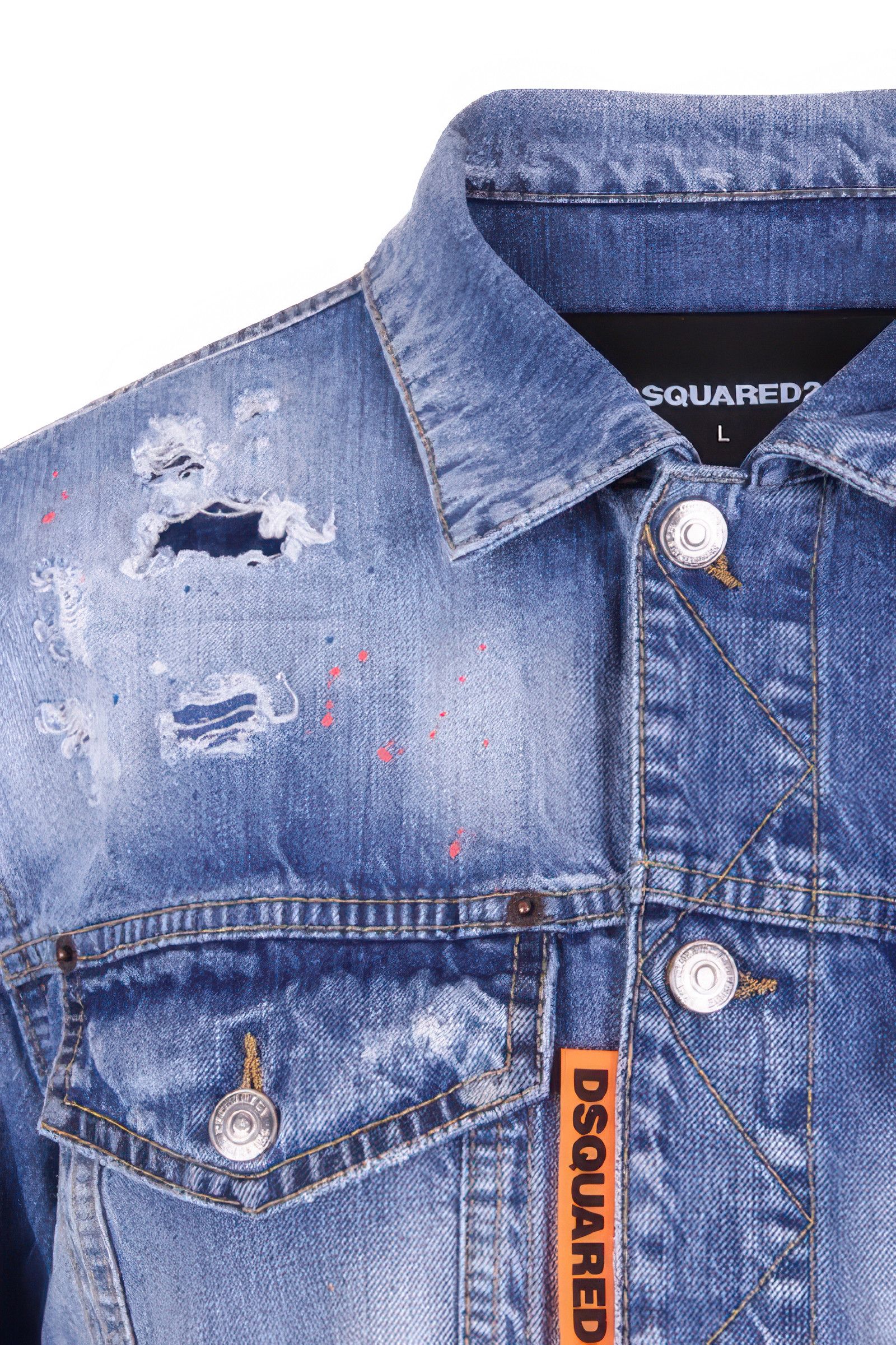 Dsquared2 DSQUARED2 "RAVE ON" DENIM OVERSIZED JACKET Size US L / EU 52-54 / 3 - 9 Thumbnail