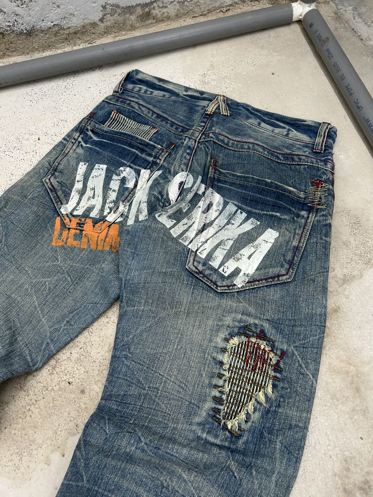 GOSTAR DE FUGA Vintage Jack Serika Mud Washed Gothic Distressed Boro Size US 31 - 13 Thumbnail