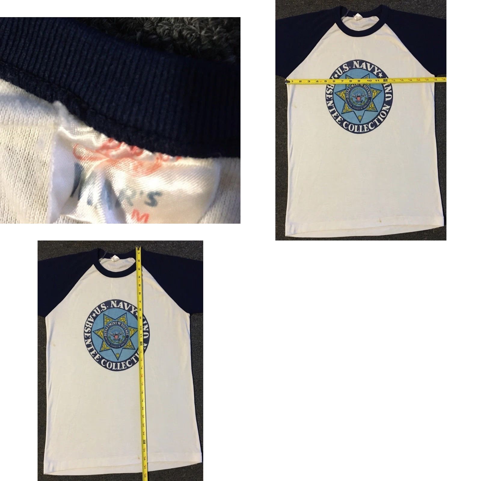 Vintage VINTAGE US NAVY Unit T-Shirt S Blue 80s 70s Grunge Military Absentee Collection Single Stitch Mens Graphic Tee Size US S / EU 44-46 / 1 - 10 Thumbnail