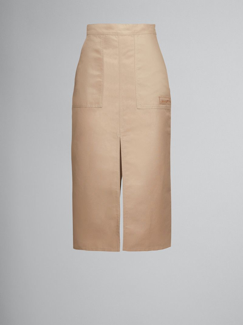 Marni o1y1125 Midi Skirt in Beige Size 27" / US 4 / IT 40 - 1 Thumbnail
