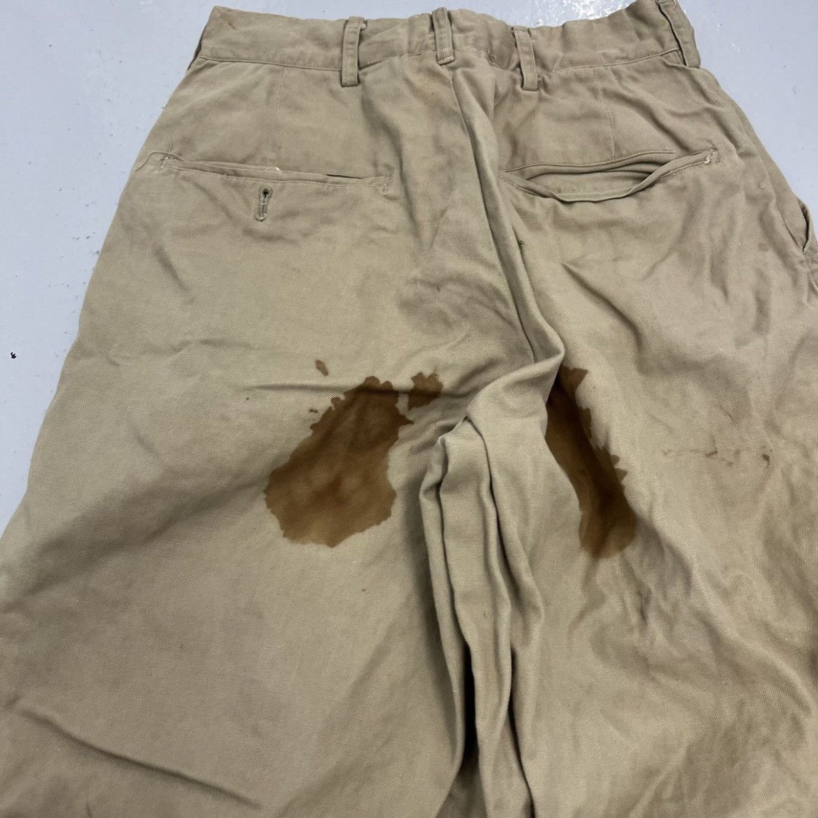 Vintage Vintage WW2 Tan Military Canvas Sanforized Chinos 25x27 Size 25" / US 0 / IT 36 - 4 Thumbnail