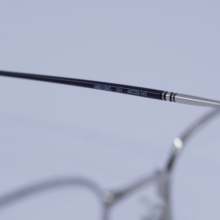 Montblanc Montblanc MB0129O 001 Eyeglasses Silver 49mm Geometric Frame Size ONE SIZE - 7 Thumbnail