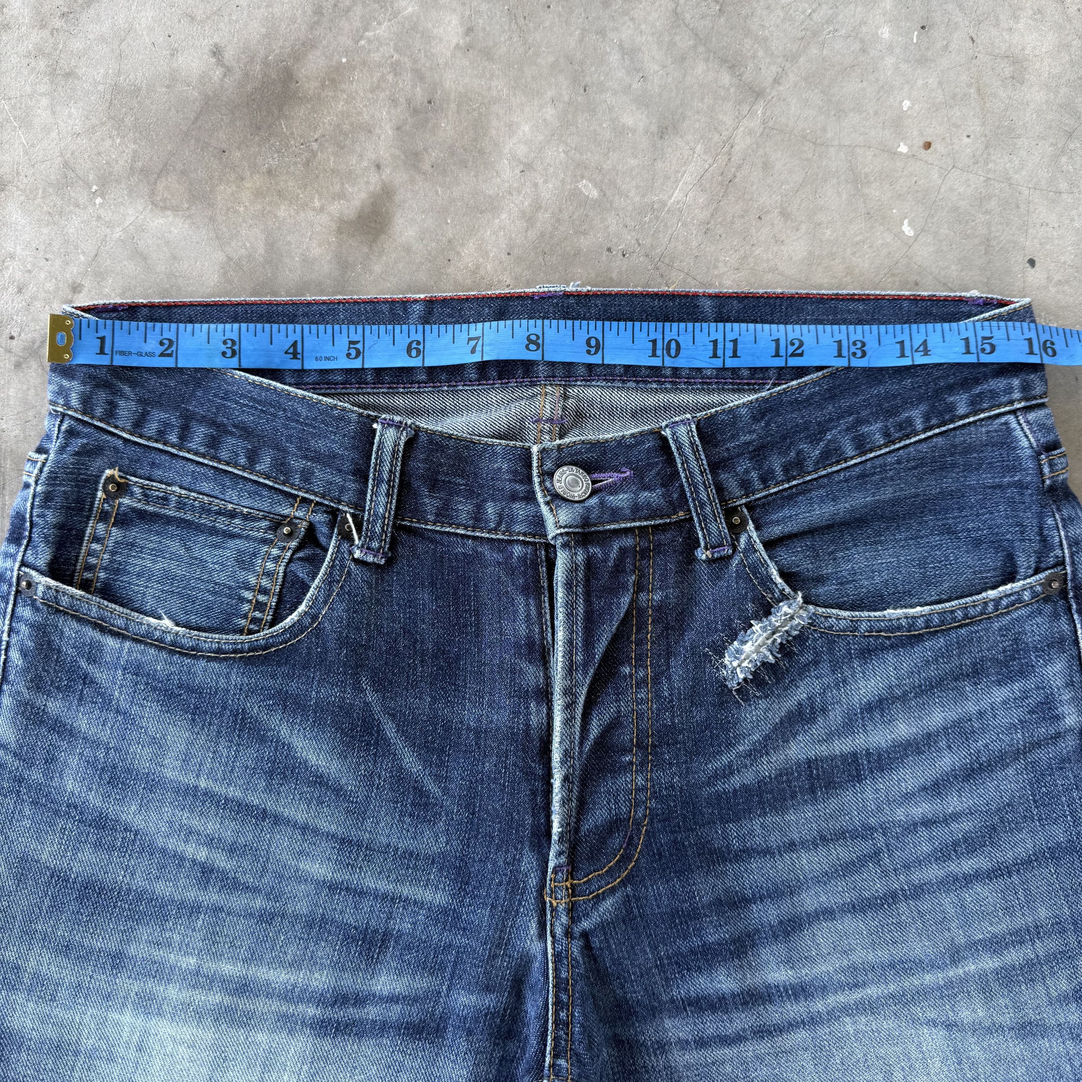 Japanese Brand W32x30.5 Takeo Kikuchi Button Fly Faded Mud Washer Denim Size US 32 / EU 48 - 5 Thumbnail