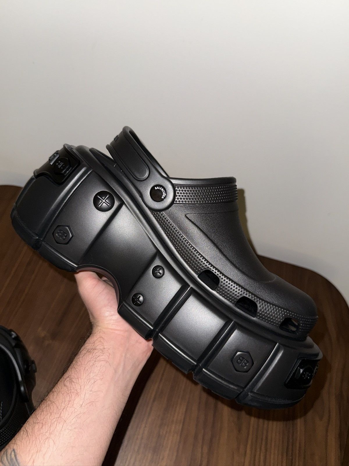 Balenciaga × Crocs Balenciaga Hardcrocs Black on Black Size US 11 / EU 44 - 5 Thumbnail