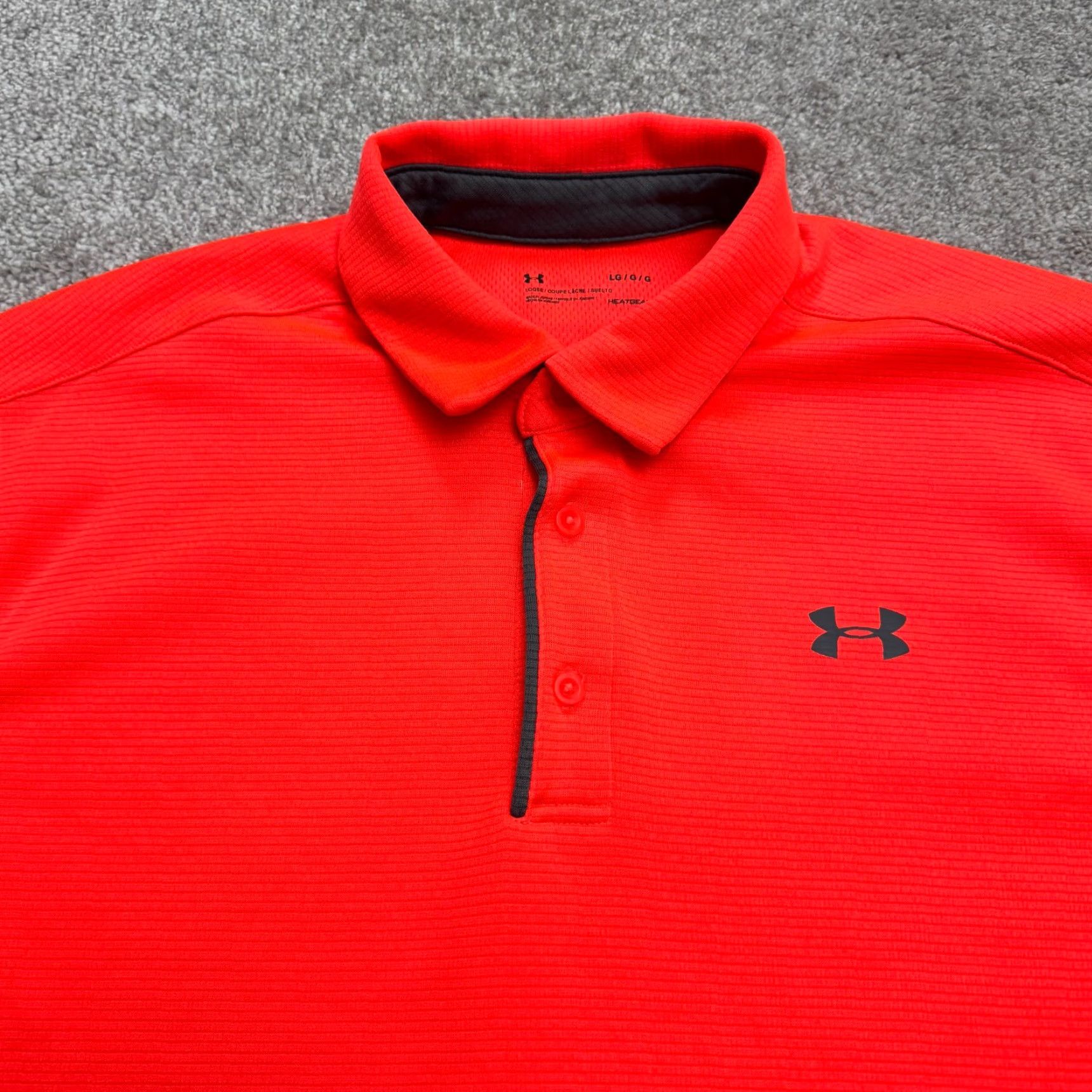 Under Armour Under Armour HeatGear Shirt Large Red Polo Loose Fit Active Performance Golf Men Size US L / EU 52-54 / 3 - 3 Thumbnail