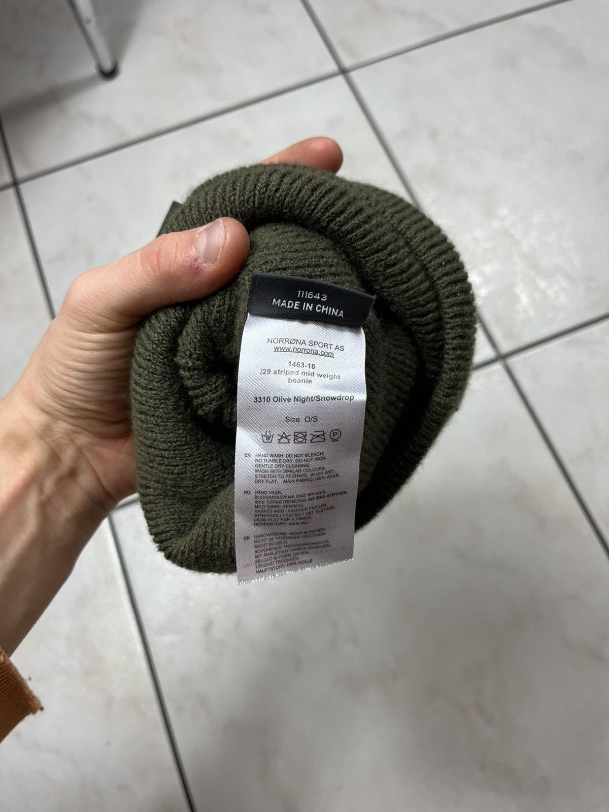 Norrona Norrona striped mid weight beanie wool hat logo triple color Size ONE SIZE - 11 Thumbnail