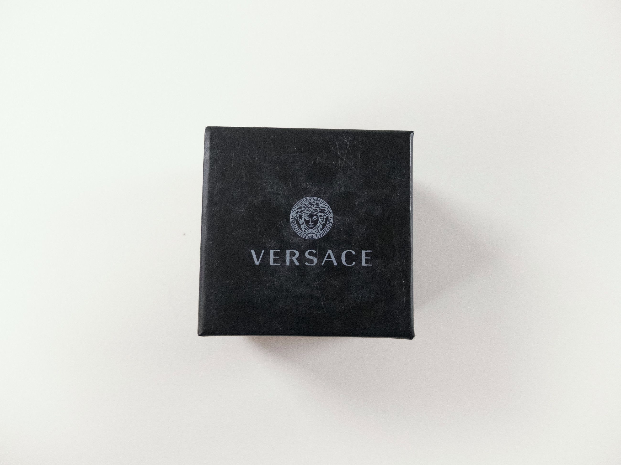 Versace VERSACE Medusa Greca silver tone metal two finger ring Size ONE SIZE - 9 Thumbnail
