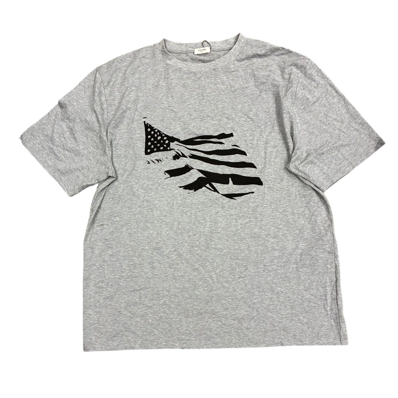 Celine Celine American Flag Grey Tee Size US M / EU 48-50 / 2 - 1 Thumbnail