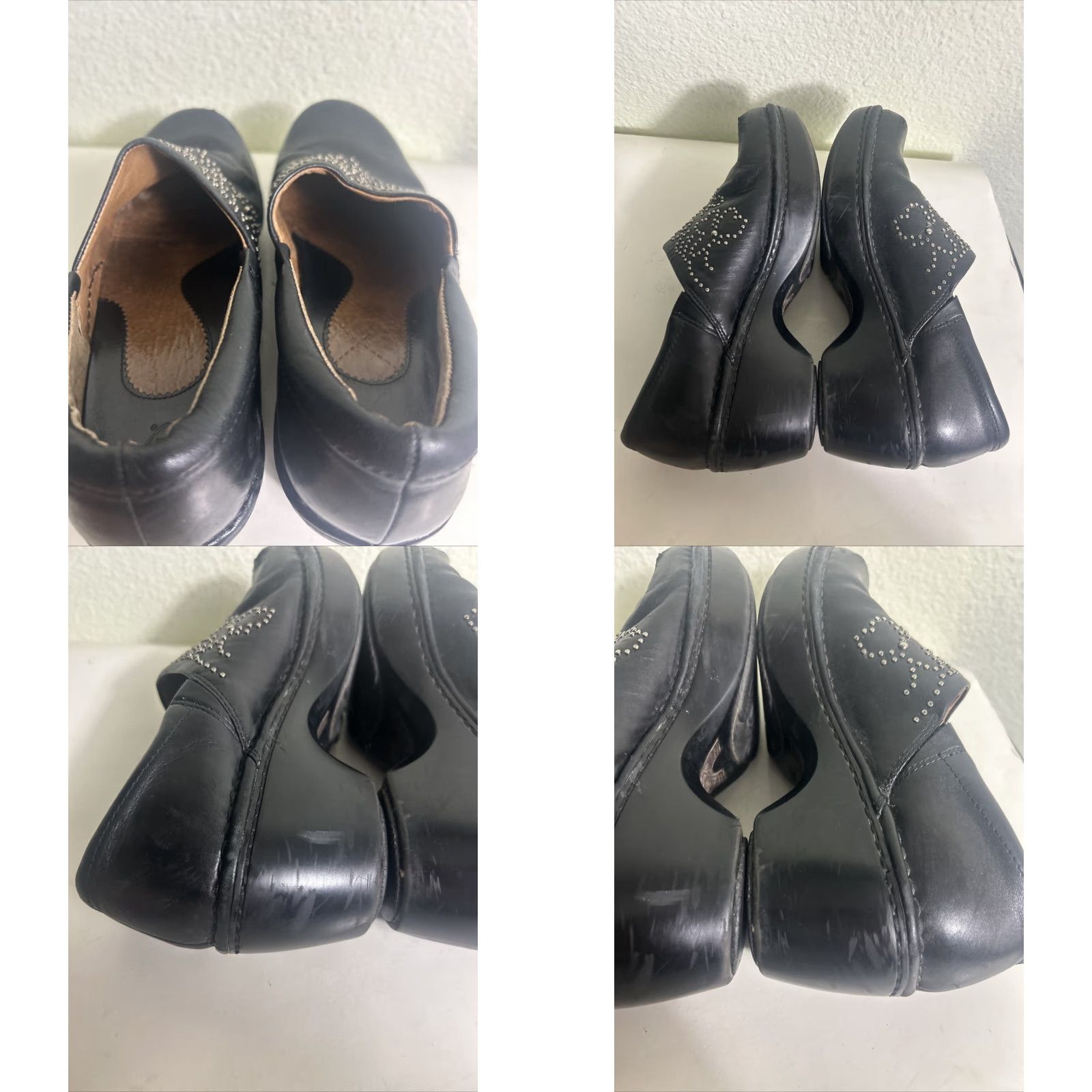 Ariat Ariat Strathmore Clog Women 7.5 Black Leather Western Slip On Mules Studded Wedge Heel Rubber Outsole Casual Workwear Size ONE SIZE - 10 Thumbnail