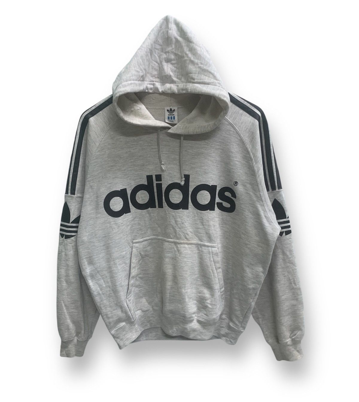 Adidas × Vintage Vintage Adidas Hoodie Sweatshirt big logo Size US XL / EU 56 / 4 - 1 Thumbnail