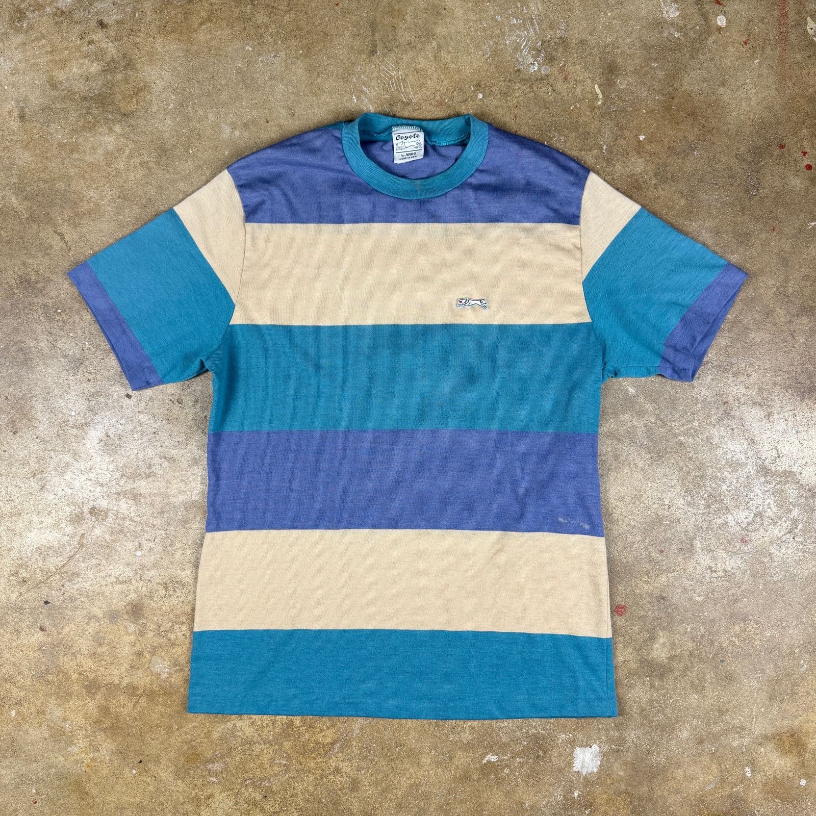 Other Vintage Coyote by Argo Striped T-Shirt USA Made Men’s Large Size US L / EU 52-54 / 3 - 1 Thumbnail