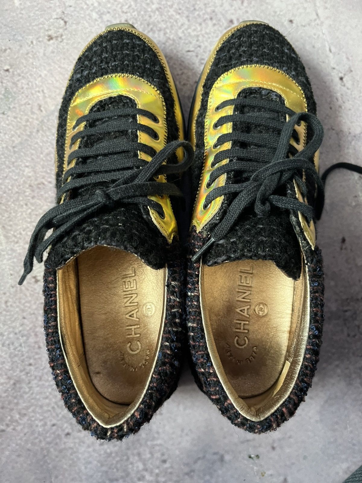 Chanel Chanel Multicolor Tweed,Leather and Suede Sneakers Size US 7.5 / IT 37.5 - 16 Thumbnail