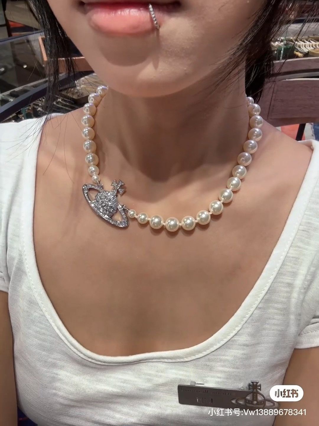 Vivienne Westwood Vivienne Westwood One-Row Pearl Bas Relief Choker Size ONE SIZE - 10 Thumbnail