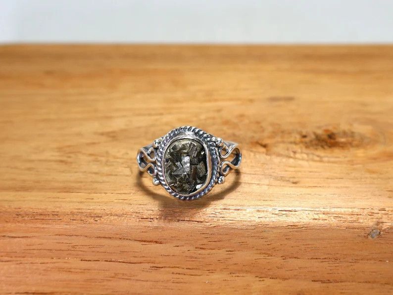 Handmade Pyrite Ring, Handmade 925 Sterlling Silver Promise Jewelry Size ONE SIZE - 1 Thumbnail