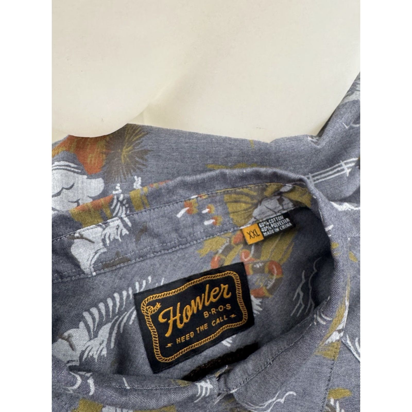 Howler Brothers Howler Brothers Western Shirt 2XL Gray Snap Short Sleeve Western Snake Longhorn Dessert Print - Mens XXL Shirt Size US XXL / EU 58 / 5 - 5 Thumbnail