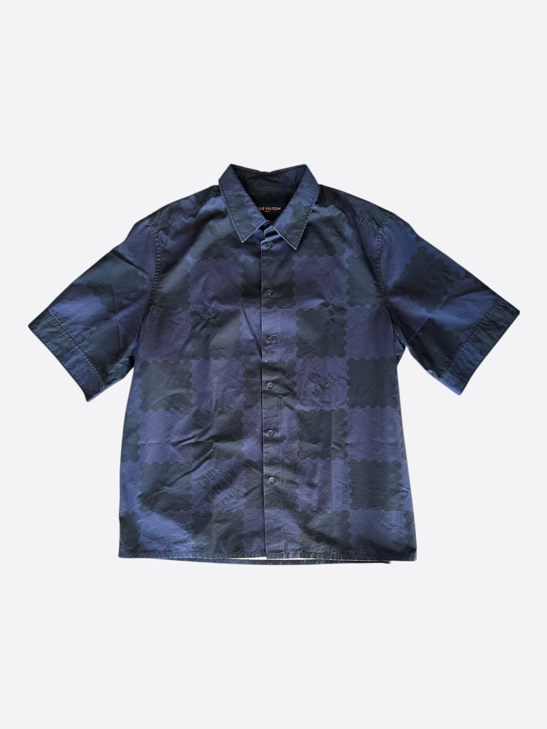 Louis Vuitton Louis Vuitton Nigo Blue Checkered Button Up Shirt Size US XXL / EU 58 / 5 - 1 Thumbnail