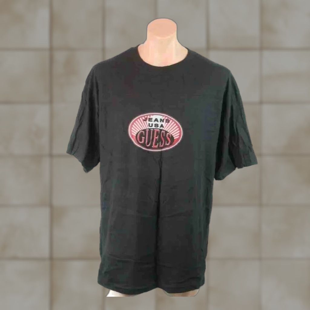 VINTAGE Guess Mens T-Shirt 90s 80s Logo USA Spell Out Graphic Tee