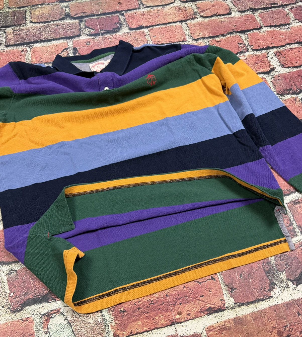 Brooks Brothers Brooks Brothers Long Sleeve Polo Striped Color-Block Rugby Size US XL / EU 56 / 4 - 9 Thumbnail